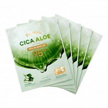 Маска для лица с экстрактом алоэ (5шт) Premium Cica Aloe Sheet Mask